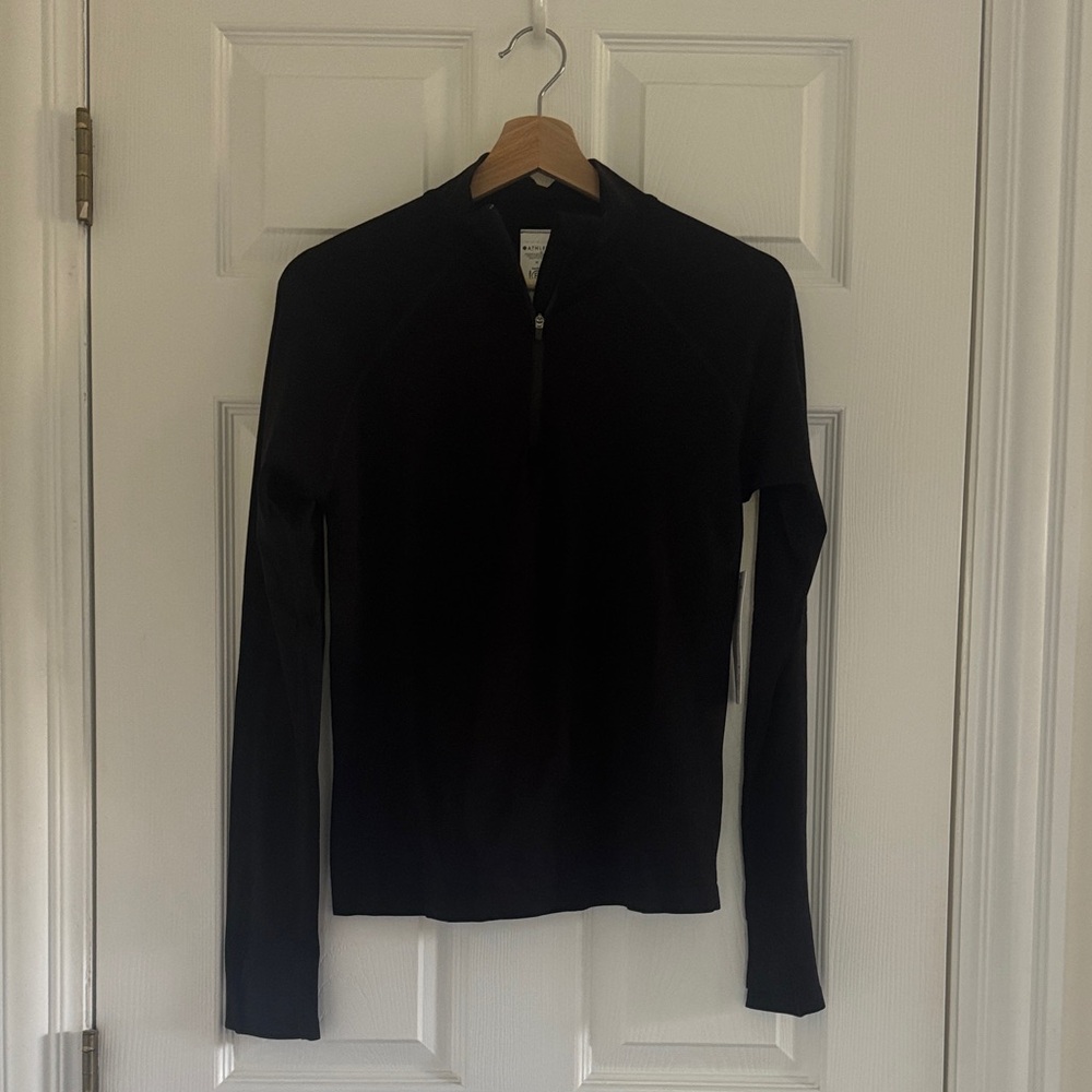 Athleta Black Long Sleeve Up Momentum Half Zip - Picture 3 of 10